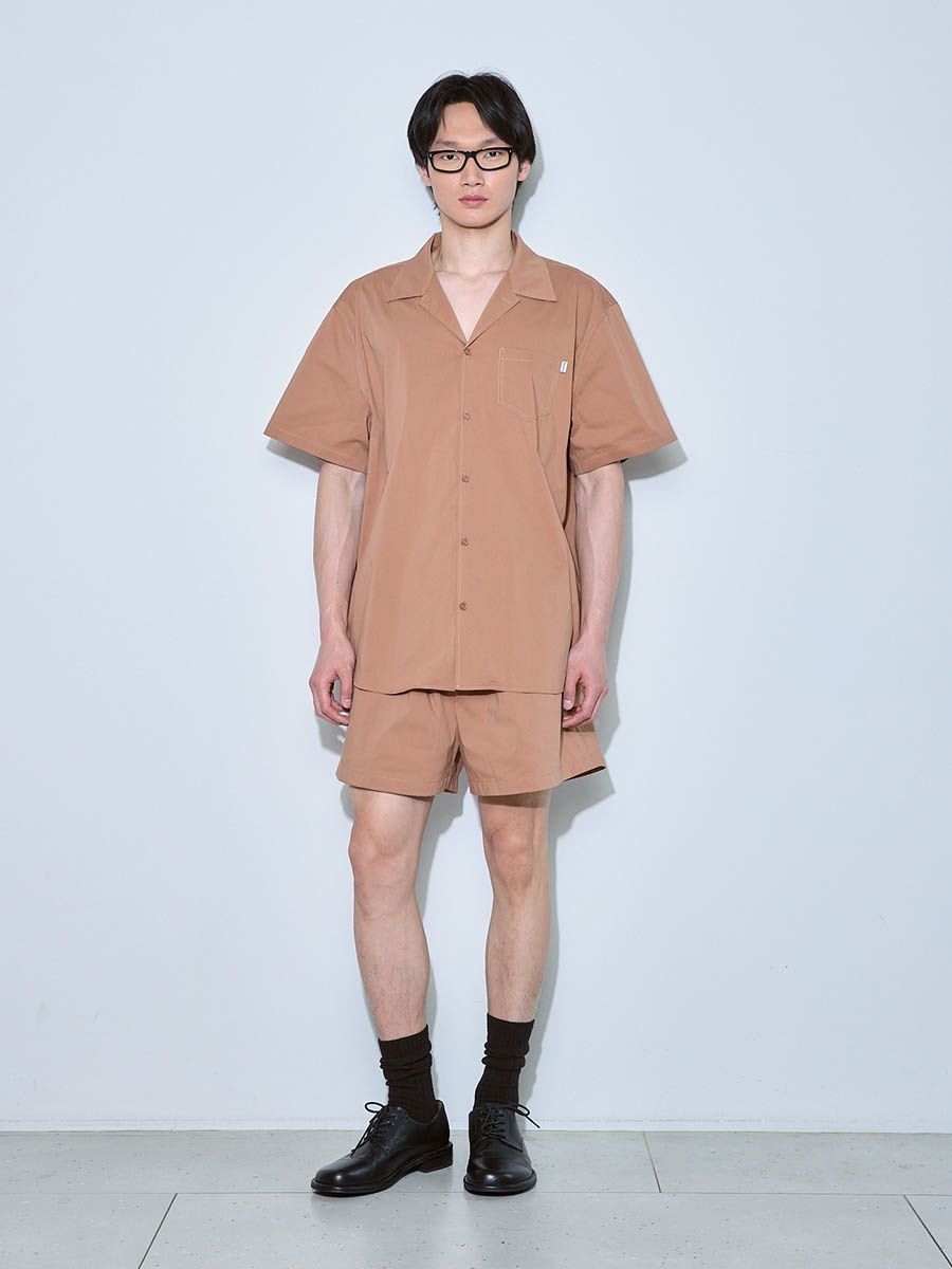 Рубашка с коротким рукавом коричневая