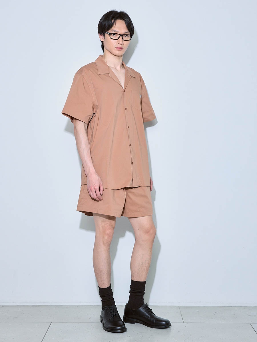 Рубашка с коротким рукавом коричневая