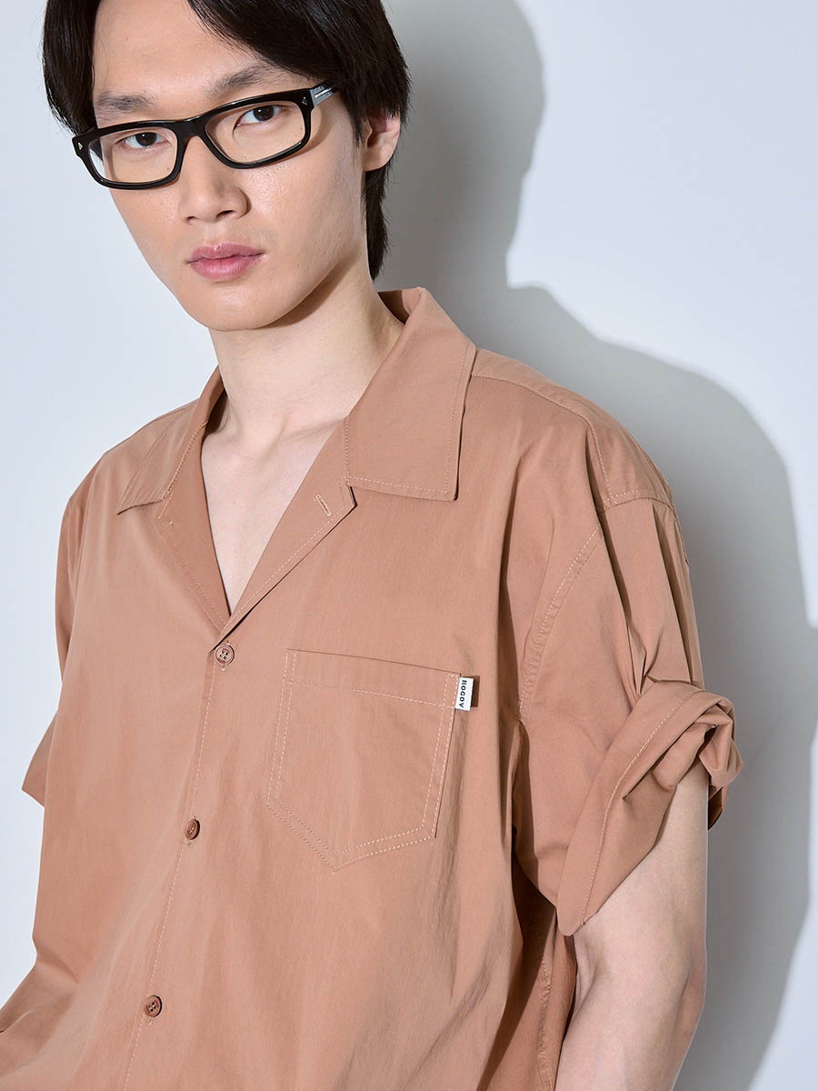 Рубашка с коротким рукавом коричневая