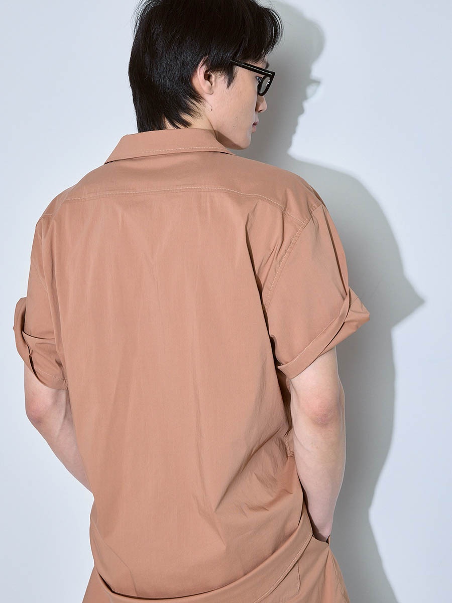 Рубашка с коротким рукавом коричневая