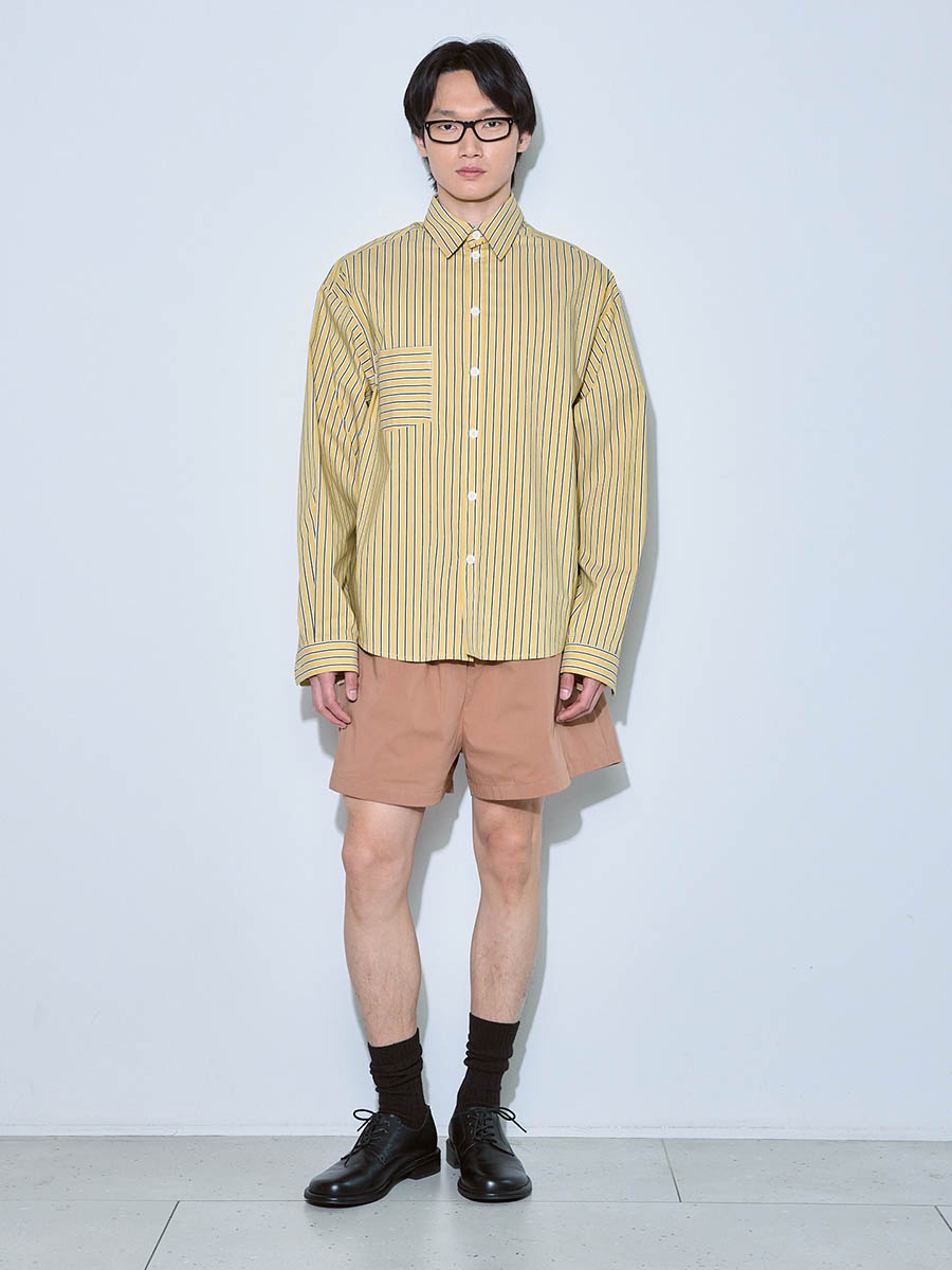 Рубашка в полоску желтая 