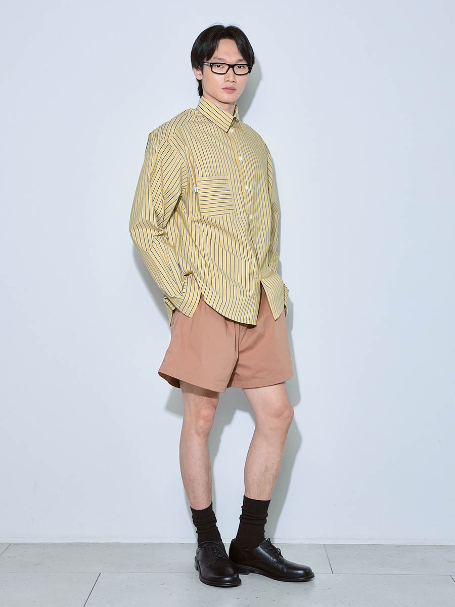 Рубашка в полоску желтая 