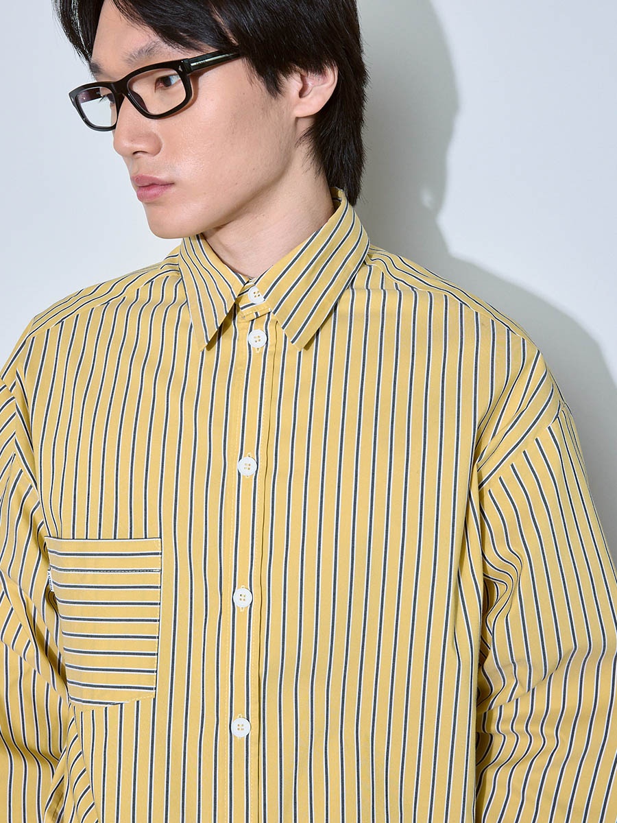 Рубашка в полоску желтая 