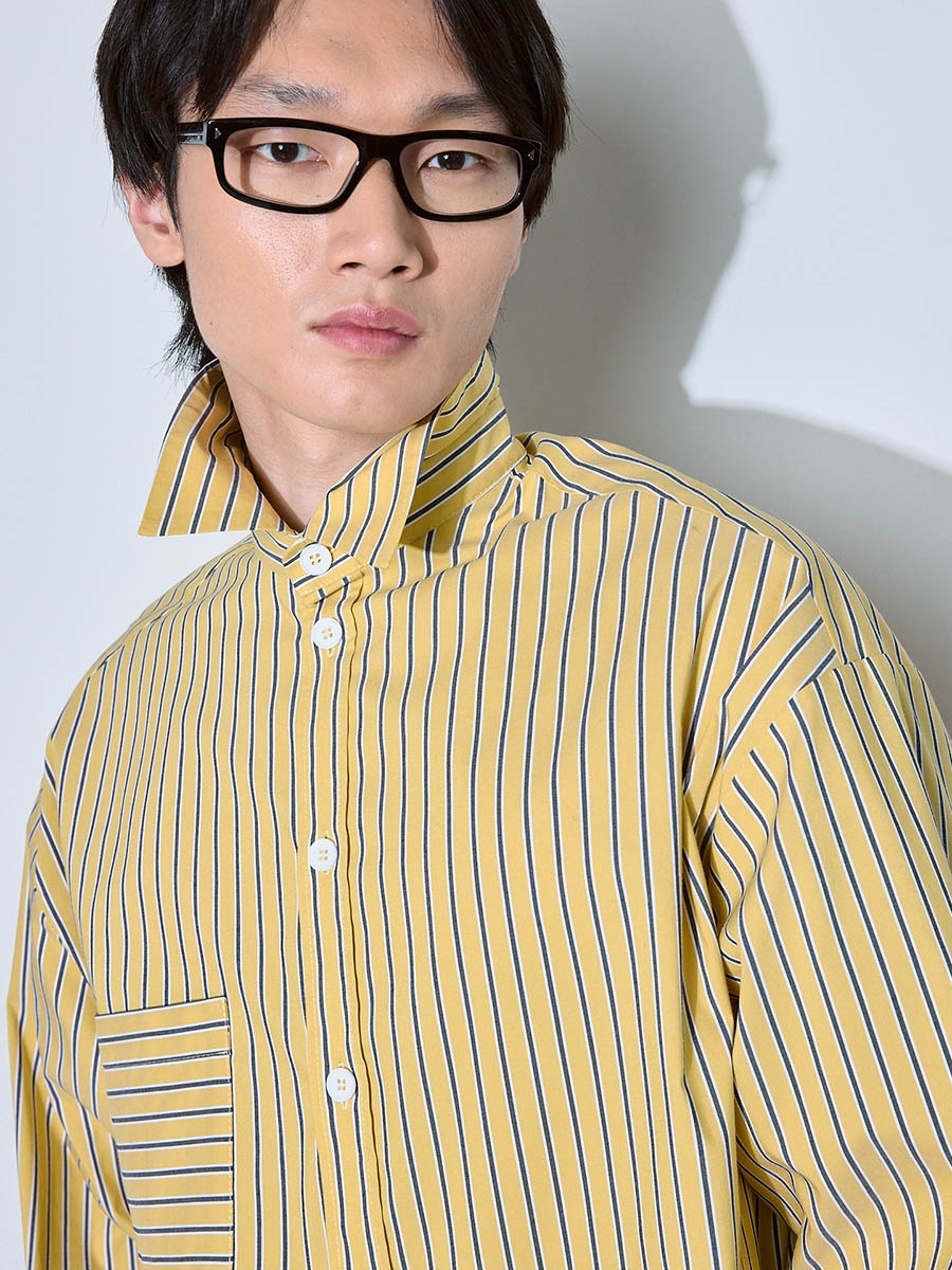 Рубашка в полоску желтая 