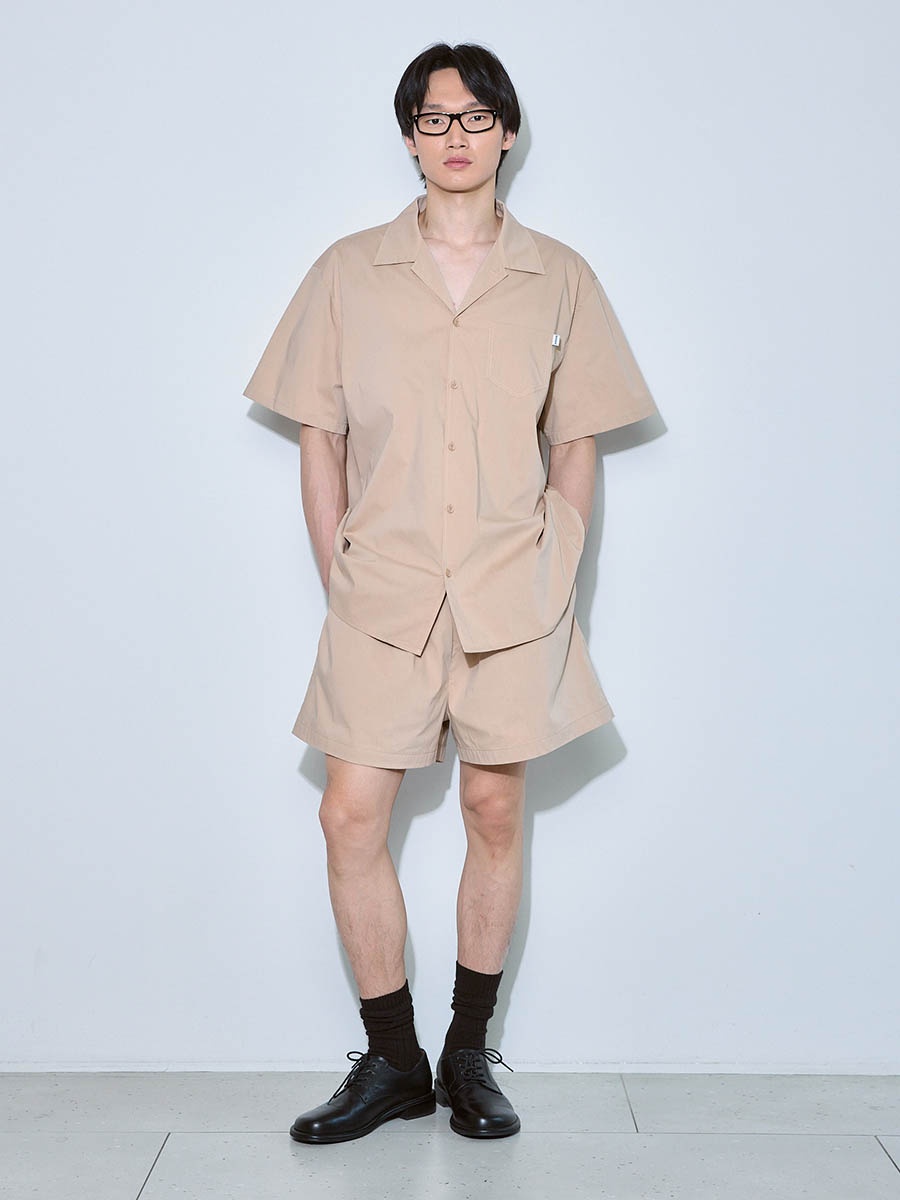 Рубашка с коротким рукавом бежевая