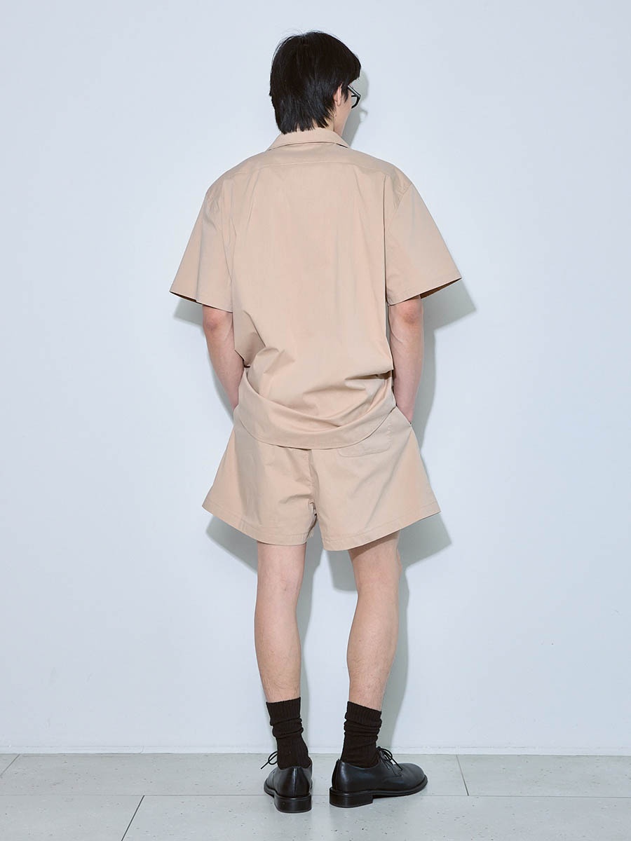 Рубашка с коротким рукавом бежевая