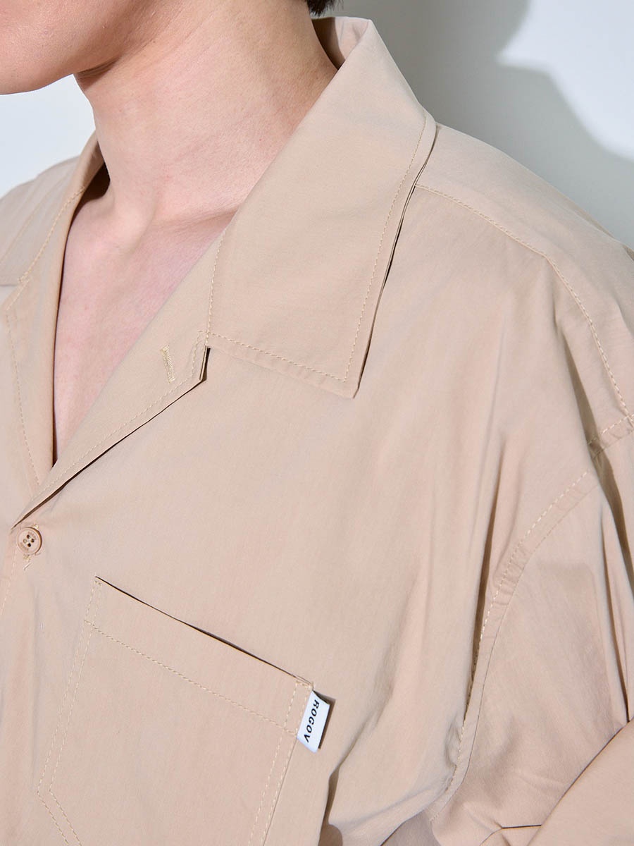 Рубашка с коротким рукавом бежевая