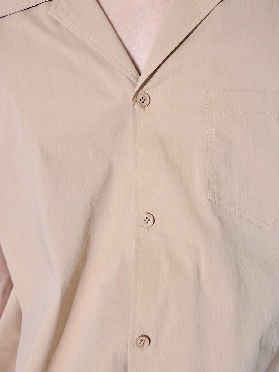 Рубашка с коротким рукавом бежевая