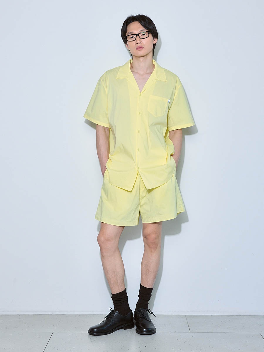 Рубашка с коротким рукавом желтая