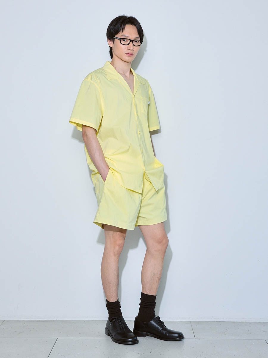 Рубашка с коротким рукавом желтая