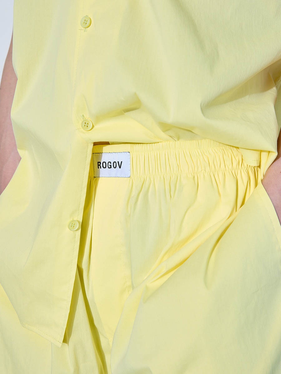 Рубашка с коротким рукавом желтая