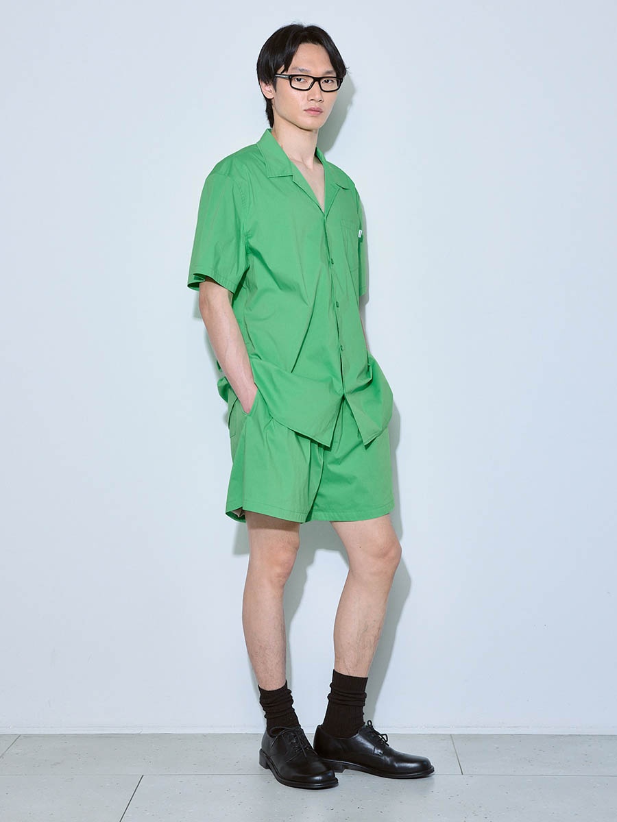 Рубашка с коротким рукавом зеленая