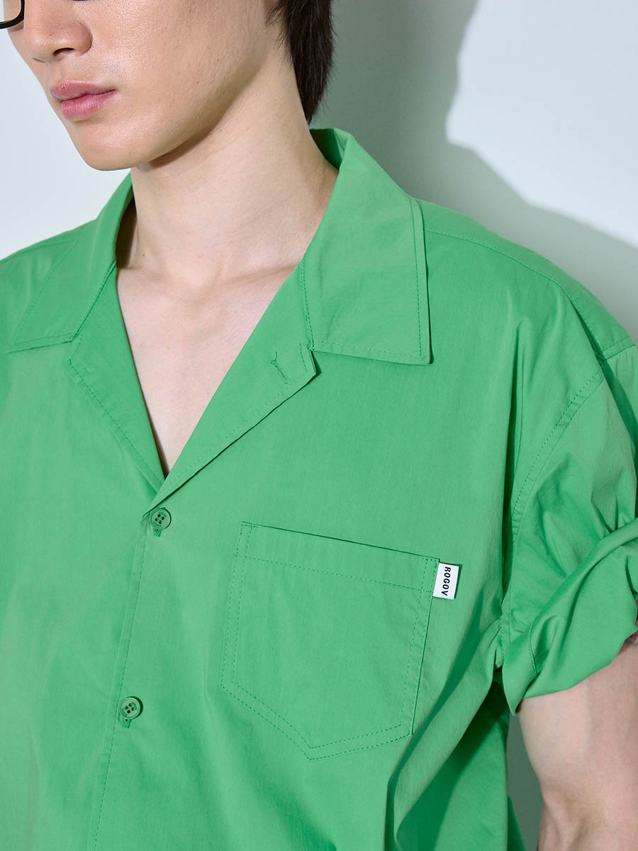 Рубашка с коротким рукавом зеленая