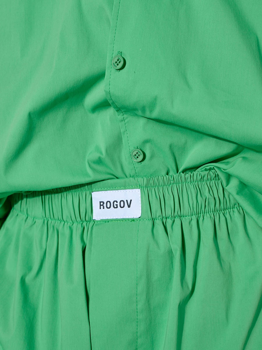 Рубашка с коротким рукавом зеленая