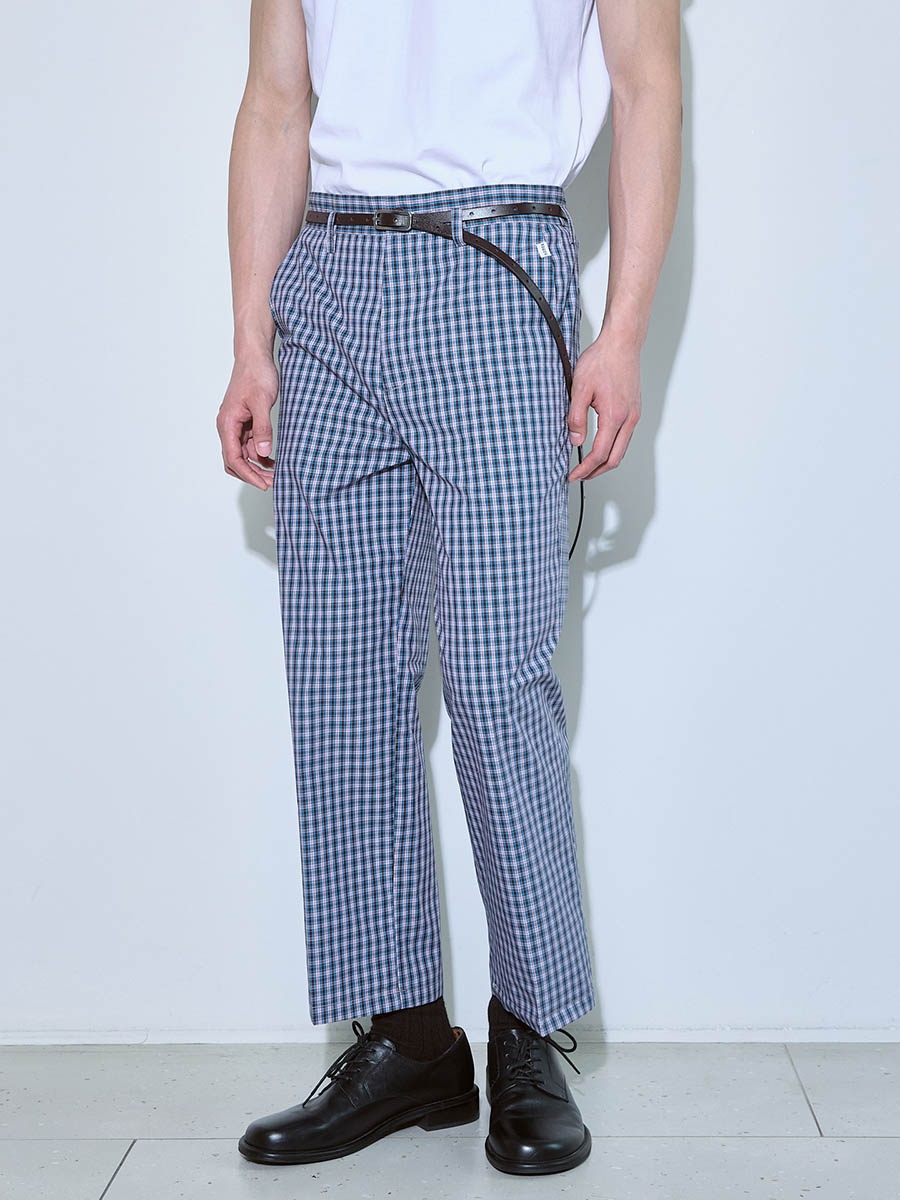 Брюки в клетку сине-черные