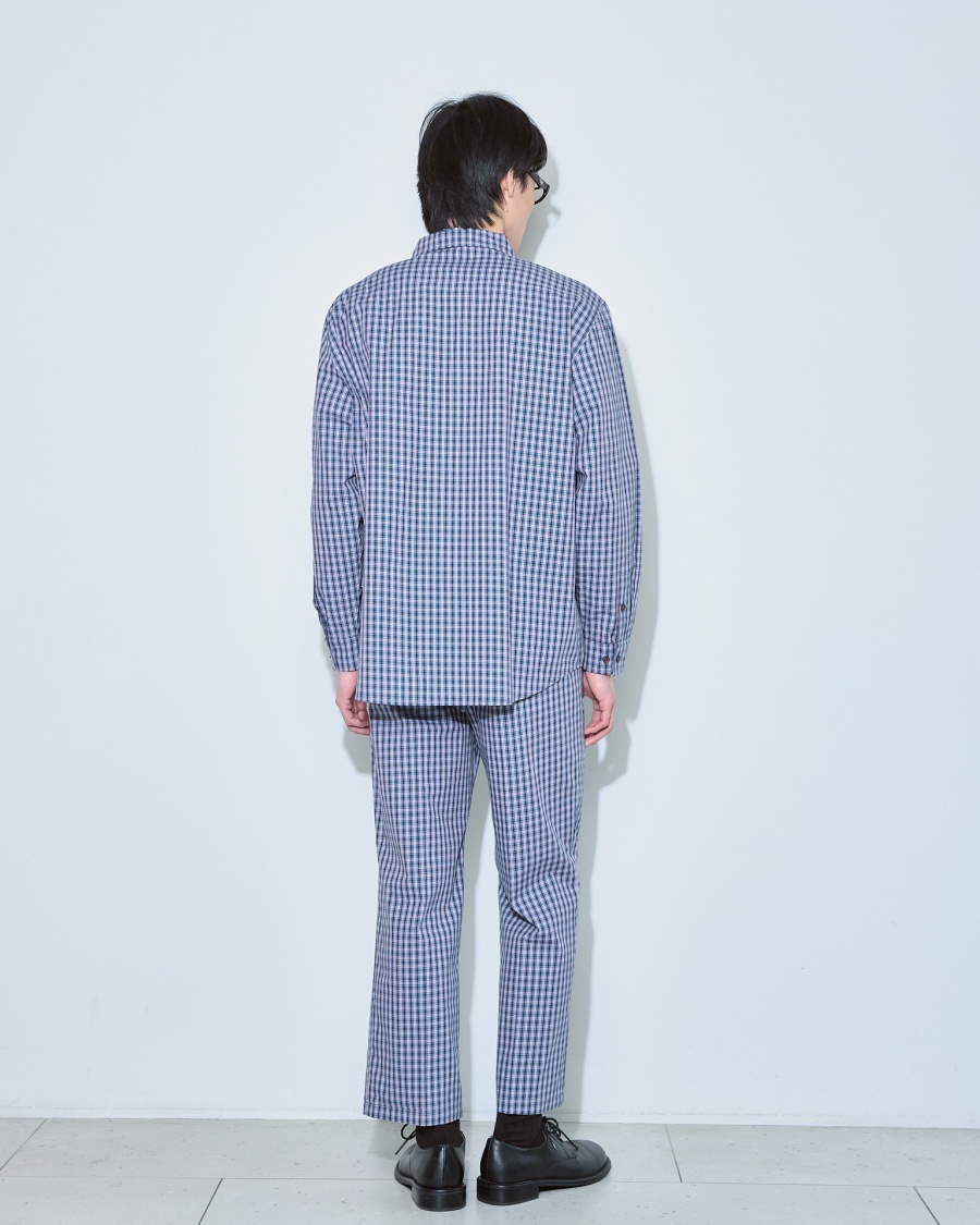 Рубашка в клетку  сине-черная