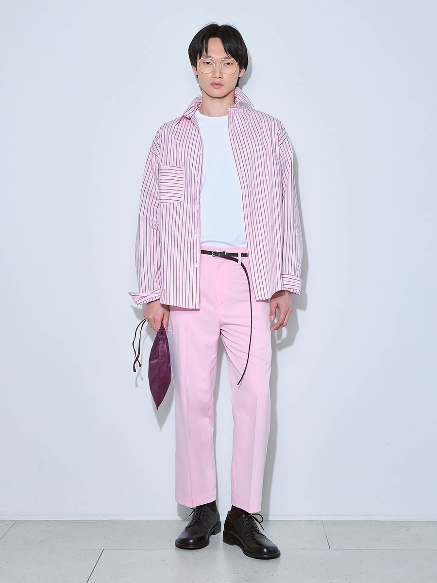 Рубашка в полоску розовая 