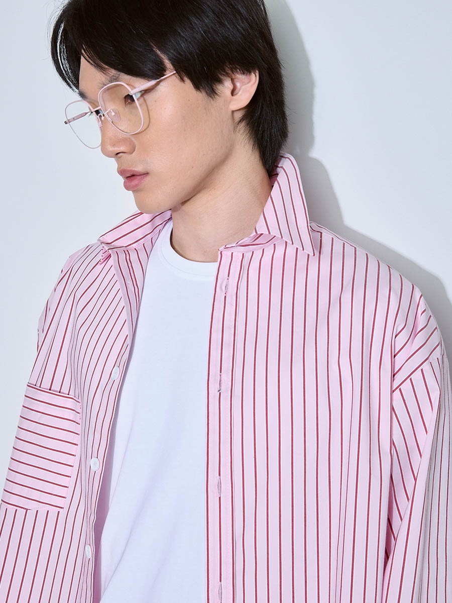 Рубашка в полоску розовая 