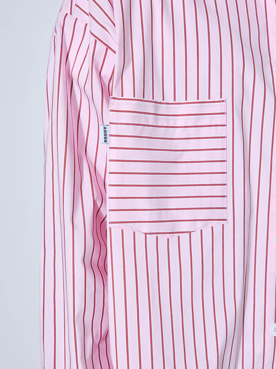 Рубашка в полоску розовая 