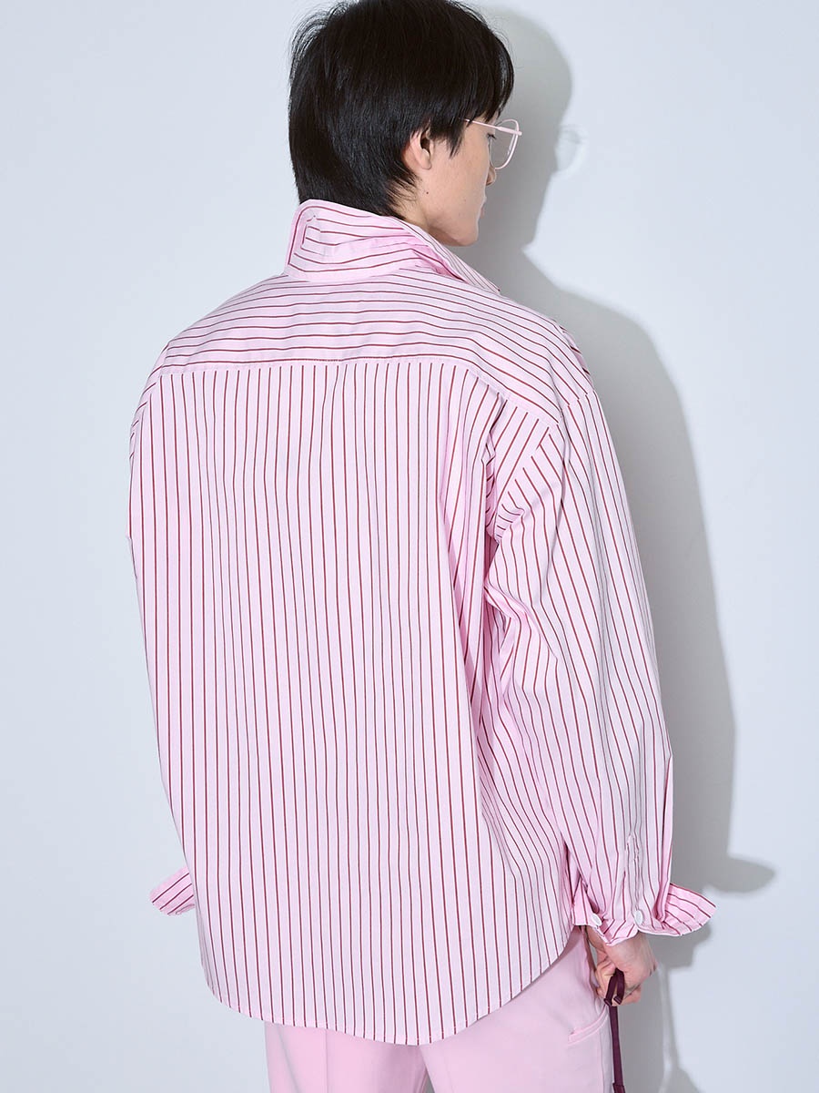 Рубашка в полоску розовая 