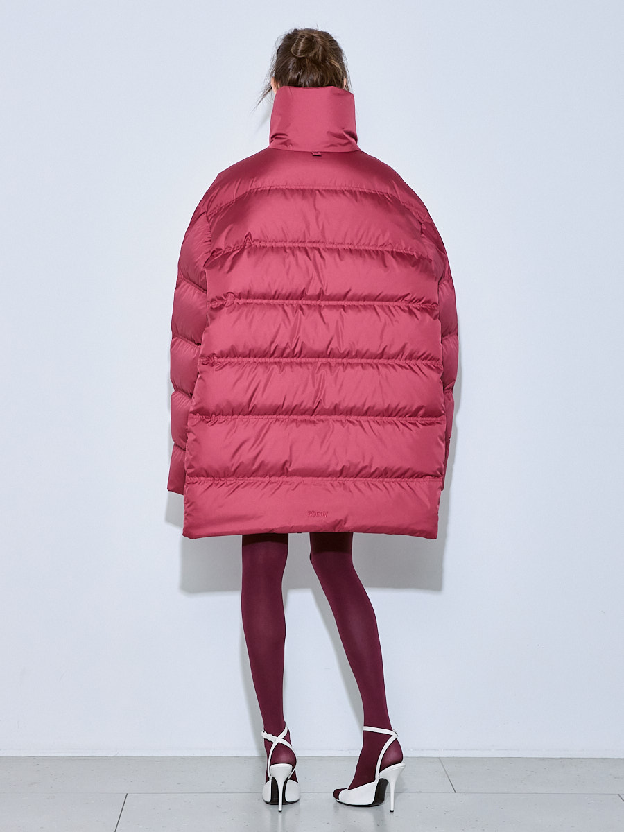 Пуховик бордовый