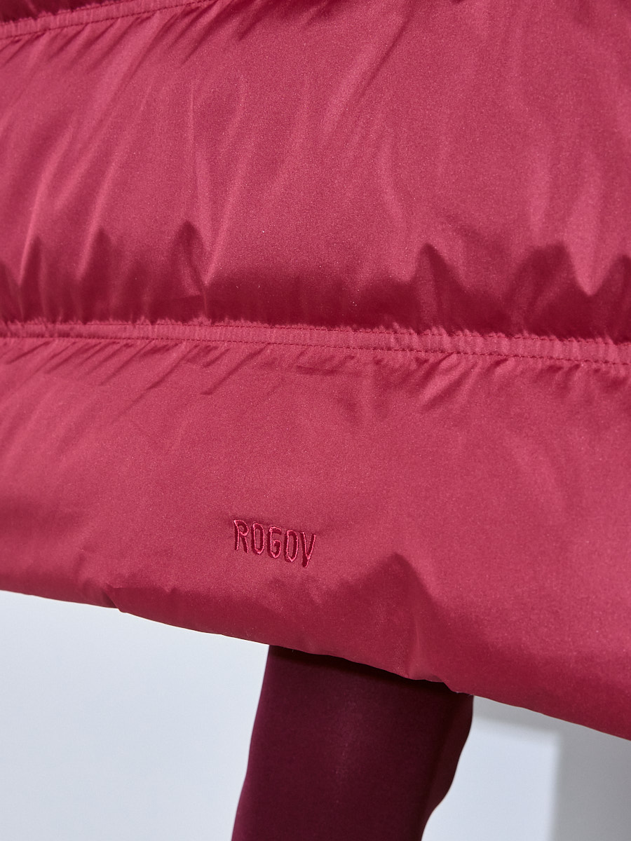 Пуховик бордовый