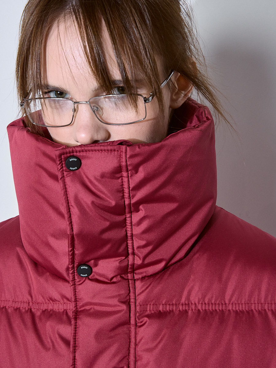 Пуховик бордовый