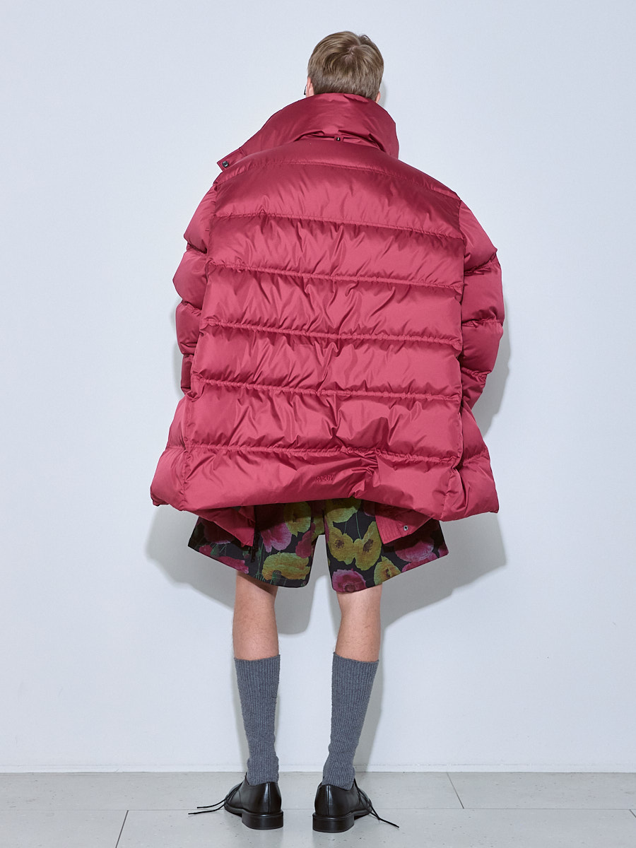 Пуховик бордовый