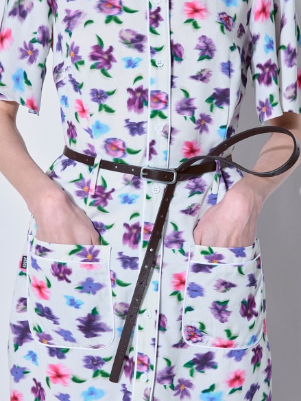 Ремень ROGOV коричневый узкий 