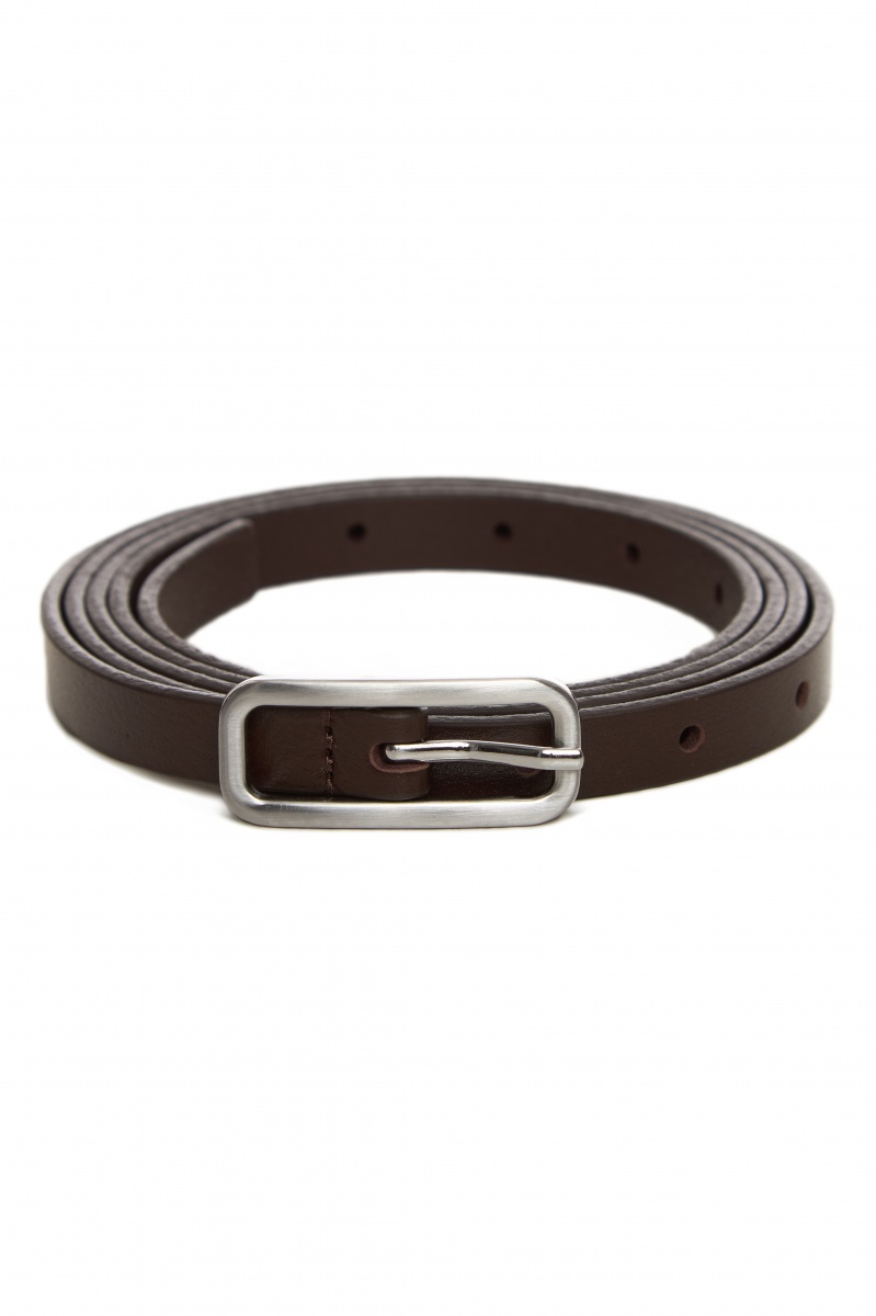 Ремень ROGOV коричневый узкий 