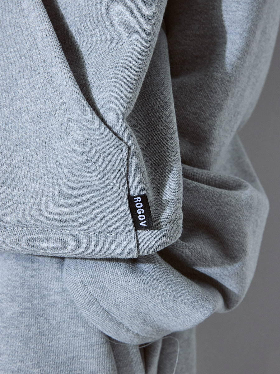 Толстовка с капюшоном серая 