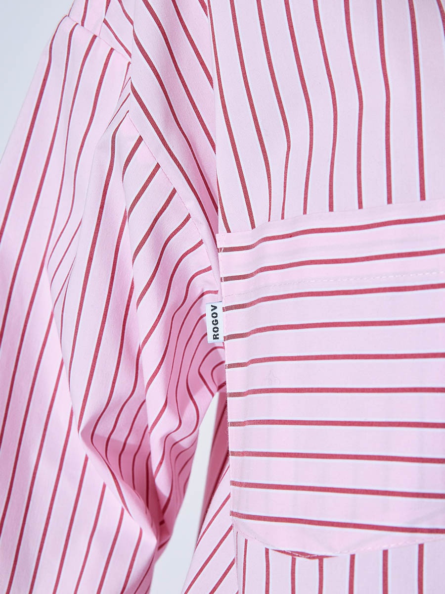 Рубашка в полоску розовая 