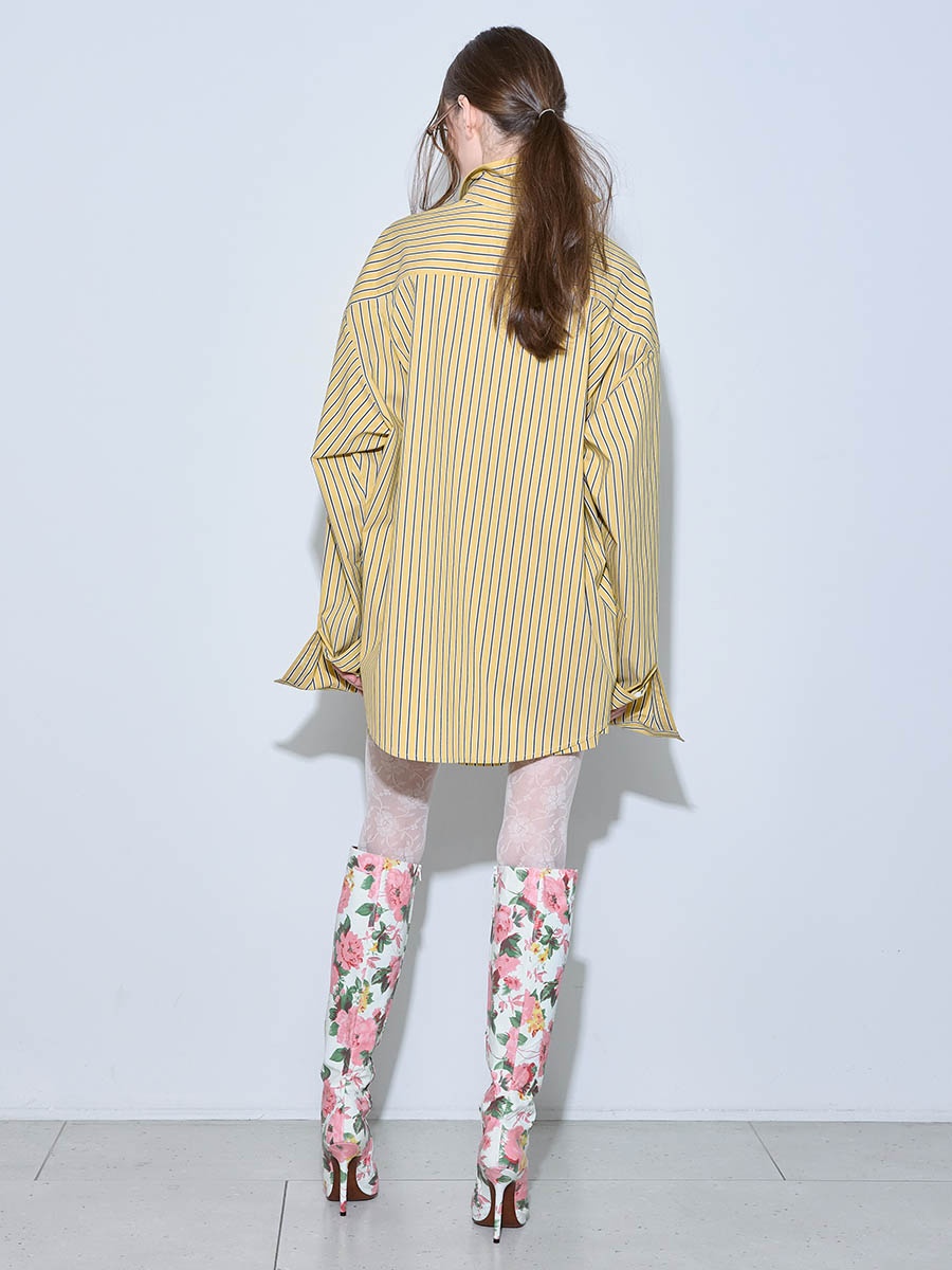 Рубашка в полоску желтая 