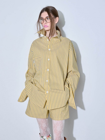 Рубашка в полоску желтая 