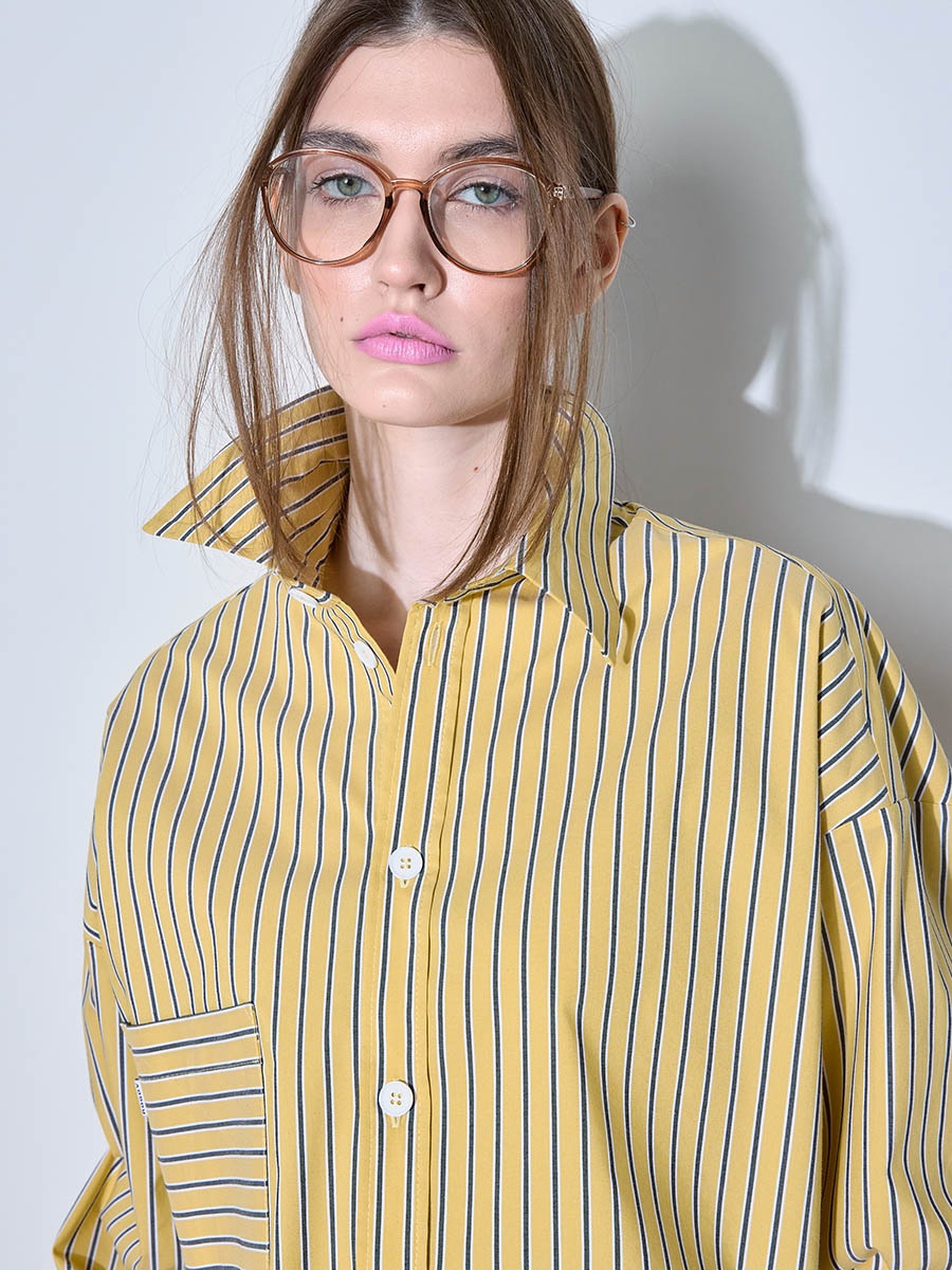 Рубашка в полоску желтая 