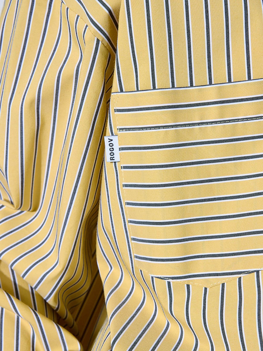 Рубашка в полоску желтая 