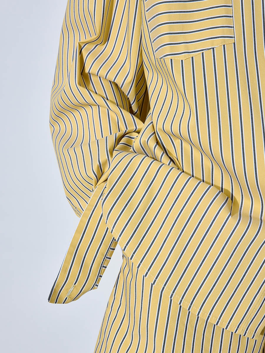 Рубашка в полоску желтая 