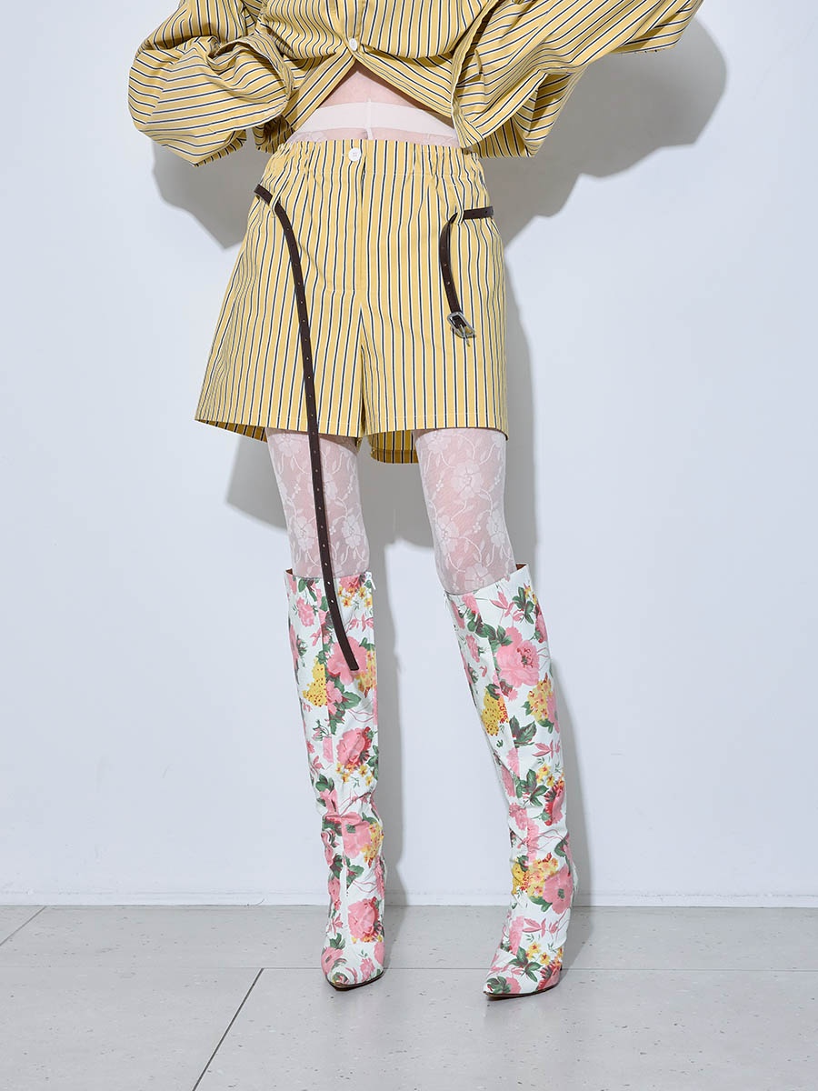 Шорты в полоску желтые 