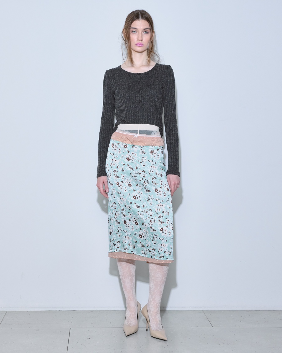 Юбка двойная голубая