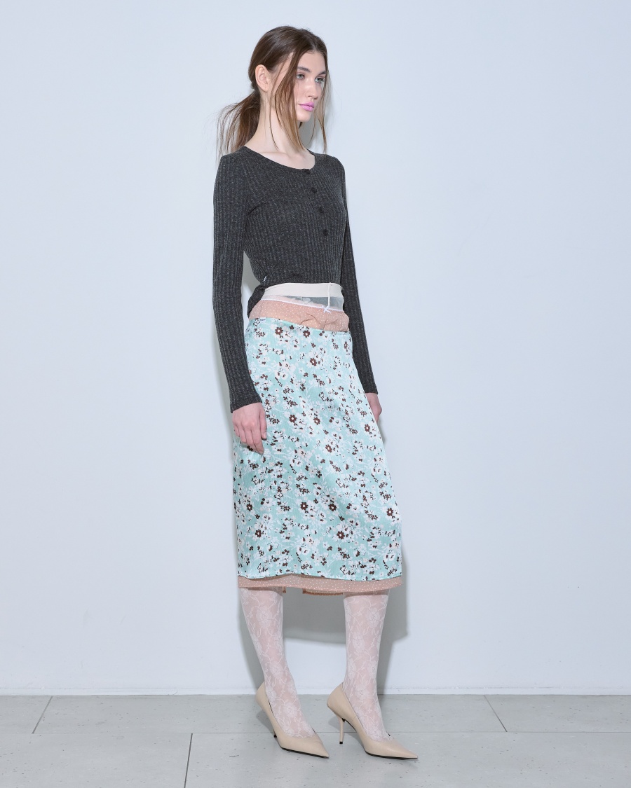 Юбка двойная голубая