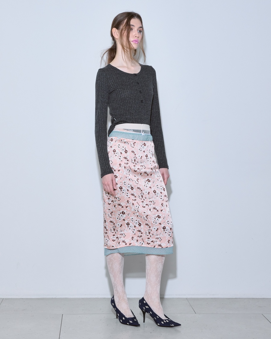 Юбка двойная бежевая